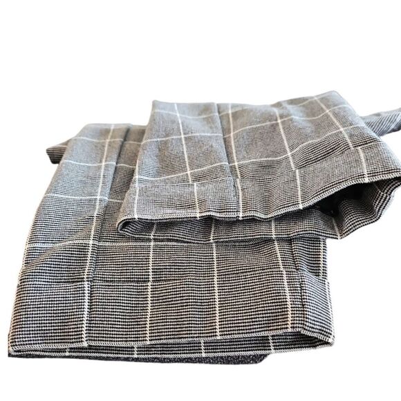 Anne Klein Women's Gray White Plaid Straight Leg Pull On Ankle Trousers Pants M - Picture 5 of 11